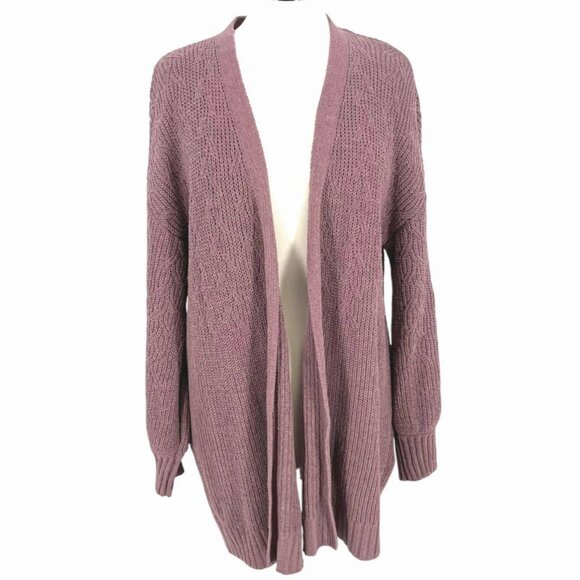 Margeaux & Ellie Chenille Open Front Cardigan Sweater Purple Size Large - Picture 1 of 12